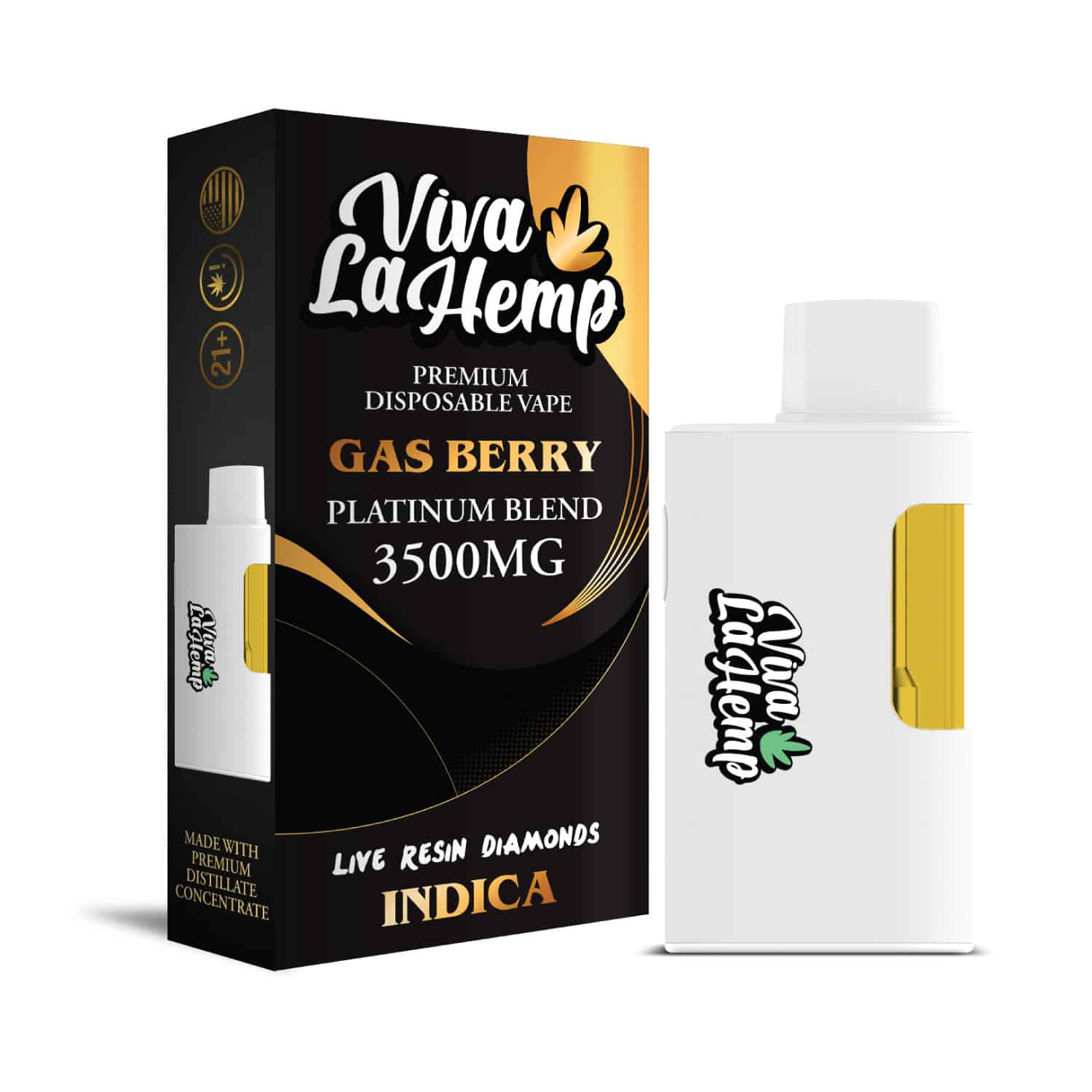Viva La Hemp Platinum Blend Disposable Vapes 3.5ML Gas Berry Indic Z3PL Viva La Hemp Platinum Blend Disposable Vapes 3.5ML Gas Berry Indic Z3PL