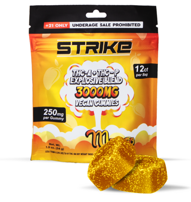VEGAN GUMMIES STRIKE THC-A + THC-P EXPLOSIVE BLEND MANGO - Image 2