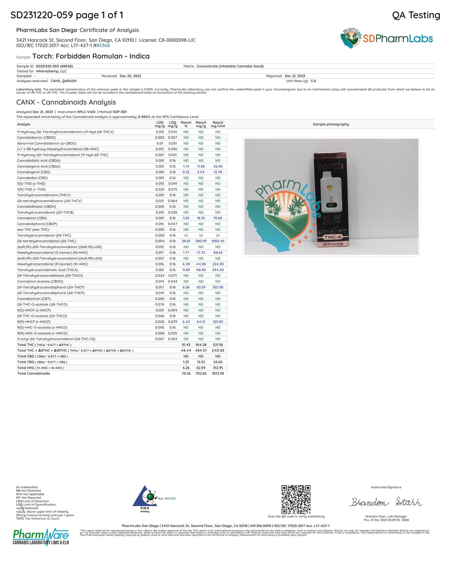 Live Rosin FORBIDDEN ROMULAN INDICA Torch THC-A Disposable Vape 5g