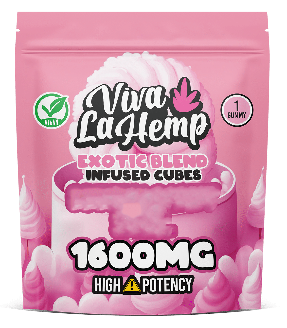 viva la hemp Exotic Blend Infused Cubes – 1600MG Pink Berries – Z3PL
