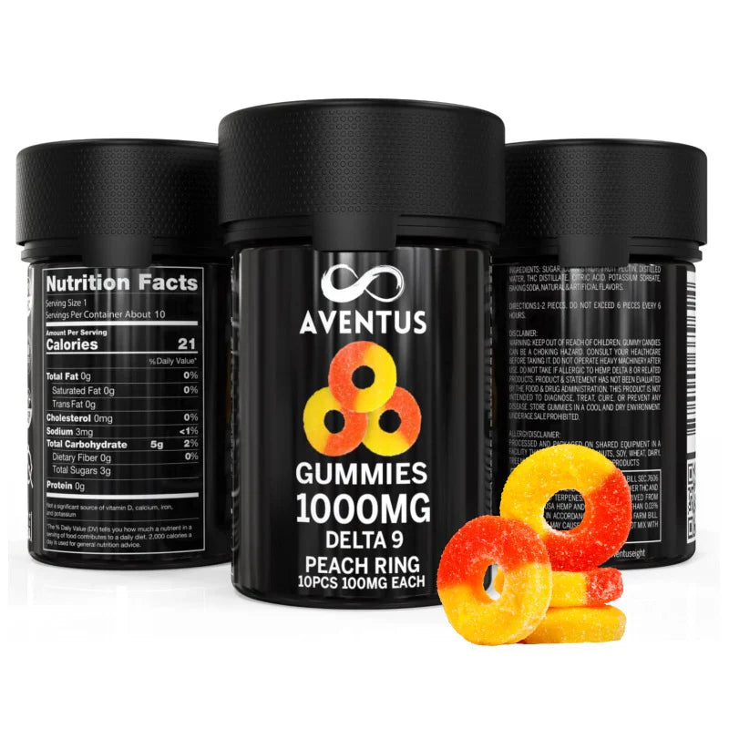 1000MG DELTA 9 PEACH RINGS 10X 100MG GUMMY RINGS - Image 2