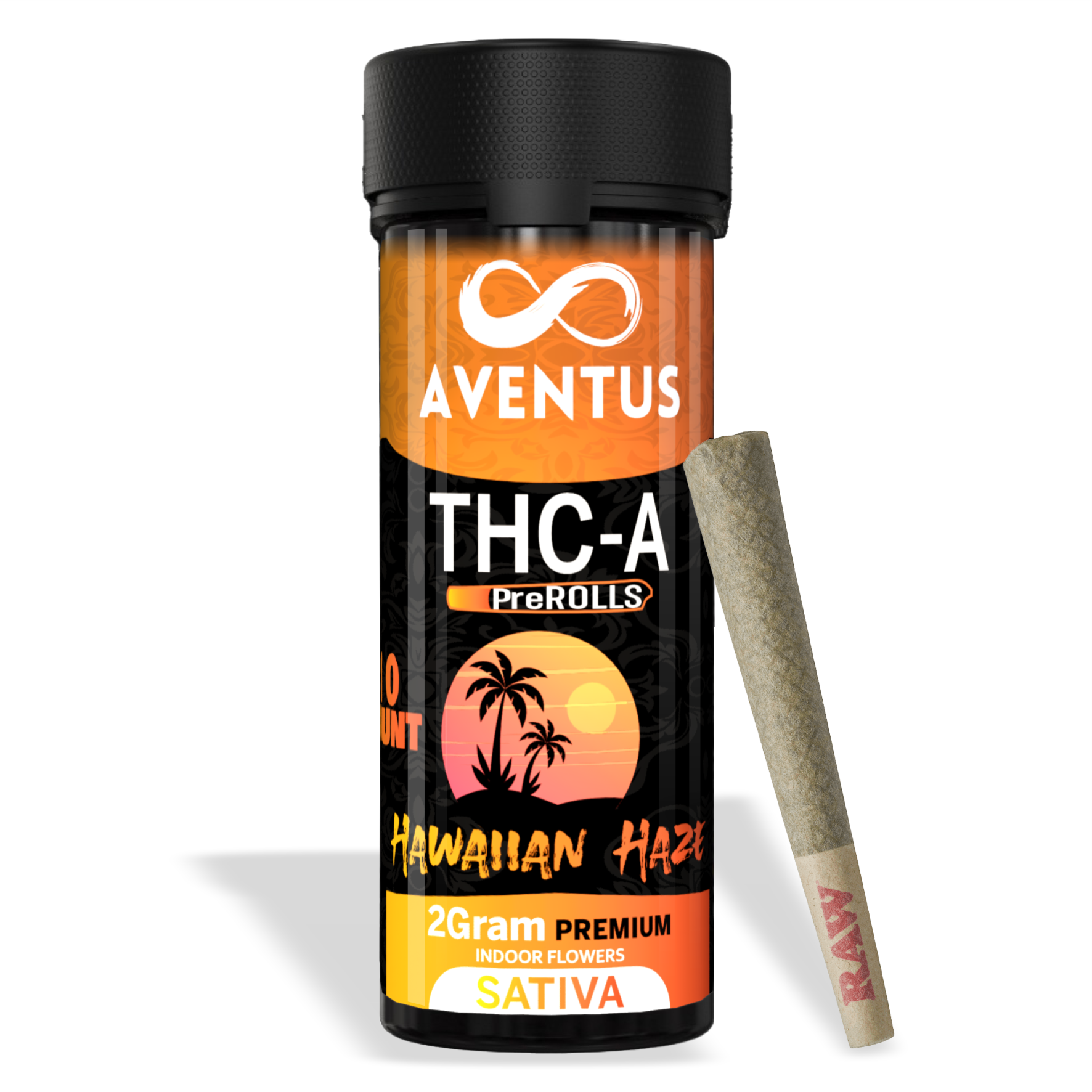 THC-A pre-rolls Jar of 10 x 2G Hawaiian Haze SATIVA - Image 2