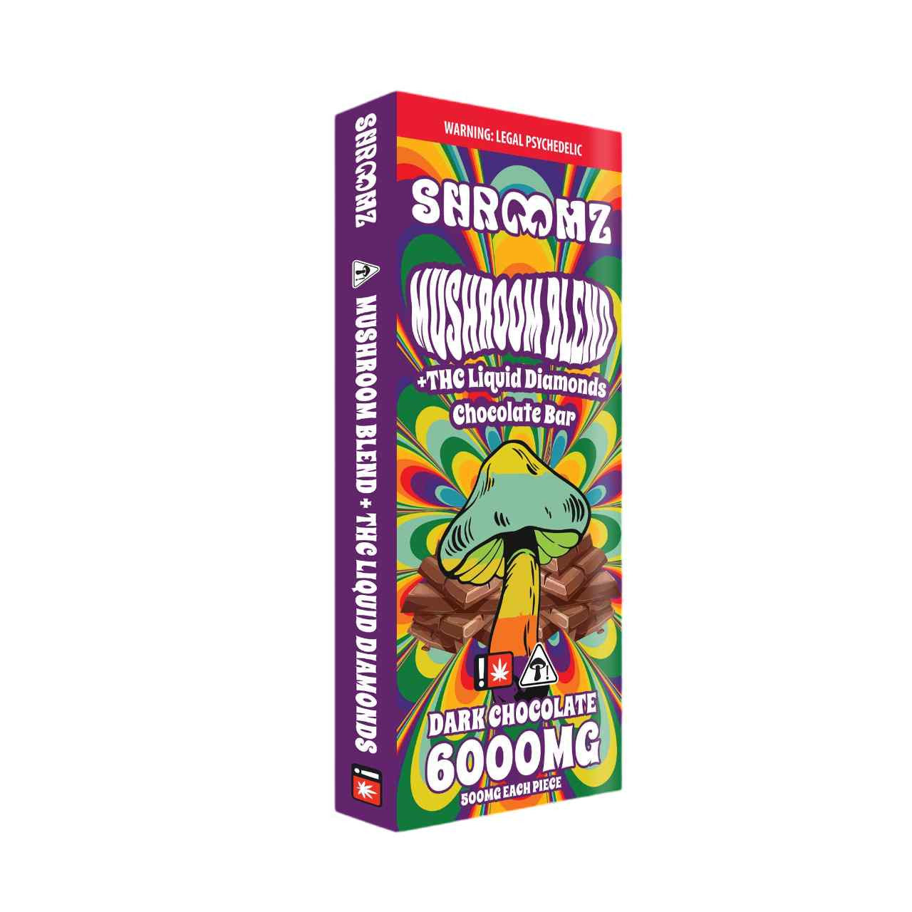 Shroomz Mushroom Blend THC Liquid Diamond Chocolate Bar Dark - Image 2