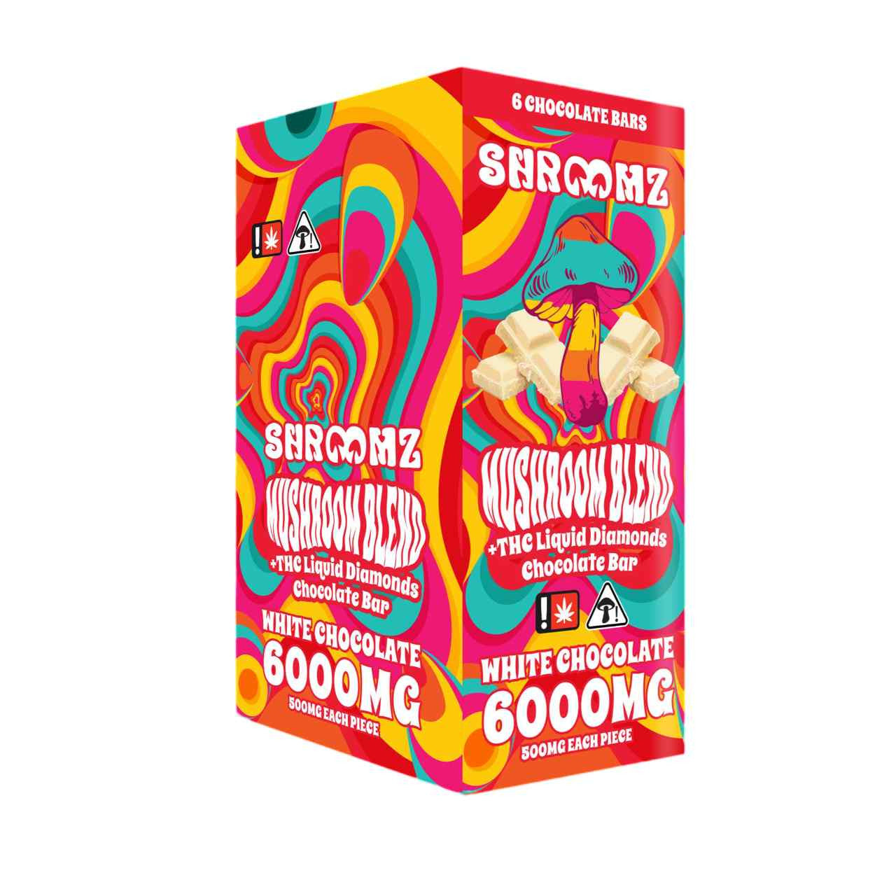 Shroomz Mushroom Blend THC Liquid Diamond Chocolate Bar White - Image 3