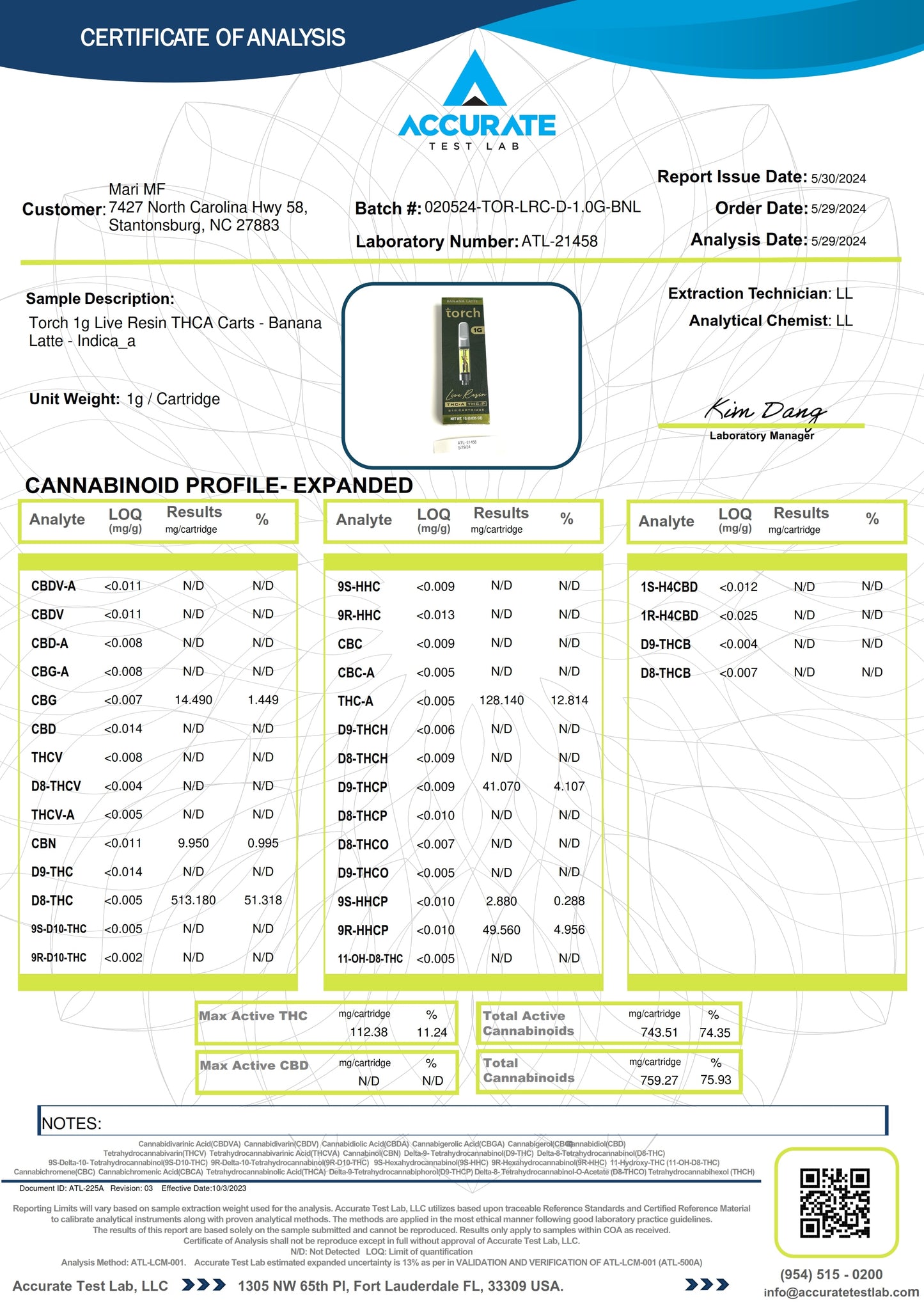 1G CARTRIDGE // 510 Banana Latte | Indica