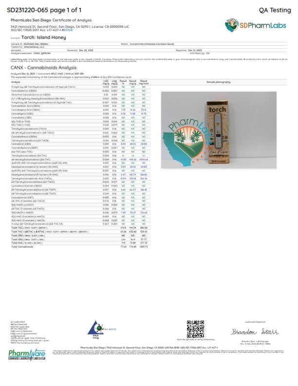 Live Rosin Island Honey Sativa Torch THC-A Disposable Vape Pen 2.5g - Image 3
