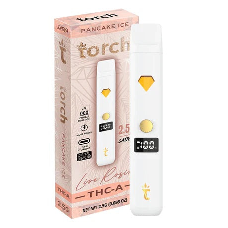 Live Rosin Pancake Ice Sativa Torch THC-A Disposable Vape Pen 2.5g - Image 2