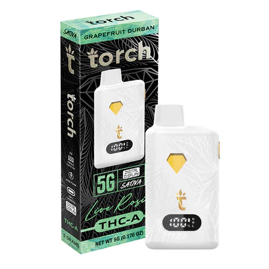 Live Rosin GRAPEFRUIT DURBAN SATIVA Torch THC-A Disposable Vape 5g - Image 2