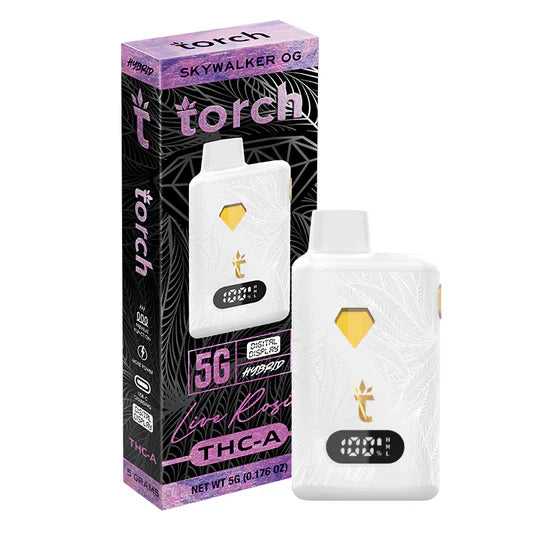 Live Rosin SKYWALKER OG HYBRID Torch THC-A Disposable Vape 5g - Image 2