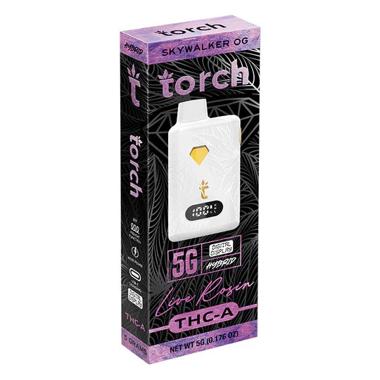 Live Rosin SKYWALKER OG HYBRID Torch THC-A Disposable Vape 5g - Image 3