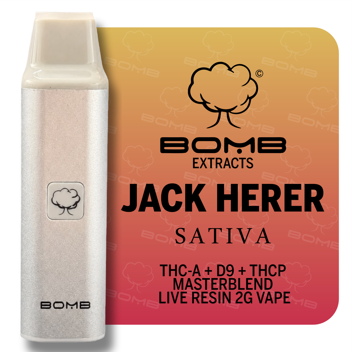 BOMB EXTRACTS THC-A + D9 + THCP MASTERBLEND LIVE RESIN 2G VAPE JACK HERER - SATIVA