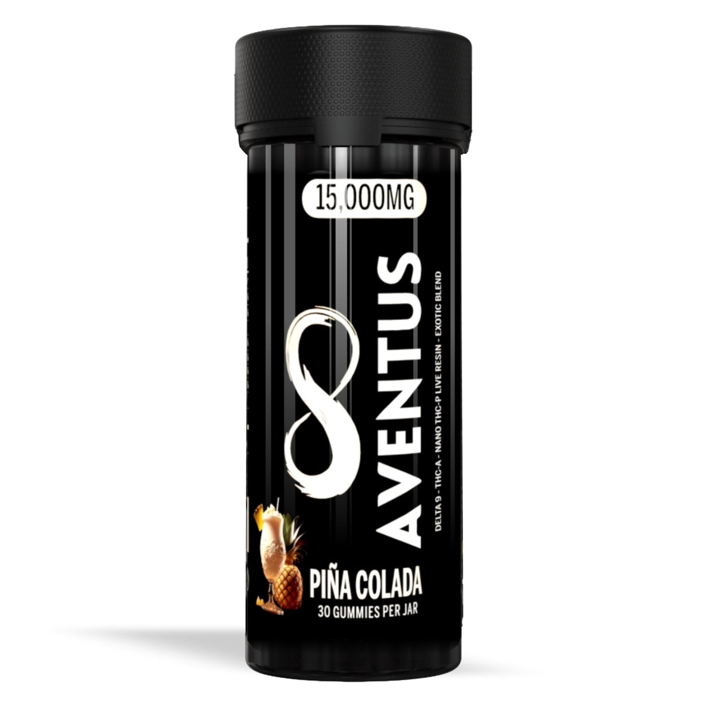 Aventus8 Exotic Blend Gummies – Piña Colada (15000mg, 30ct Jar)