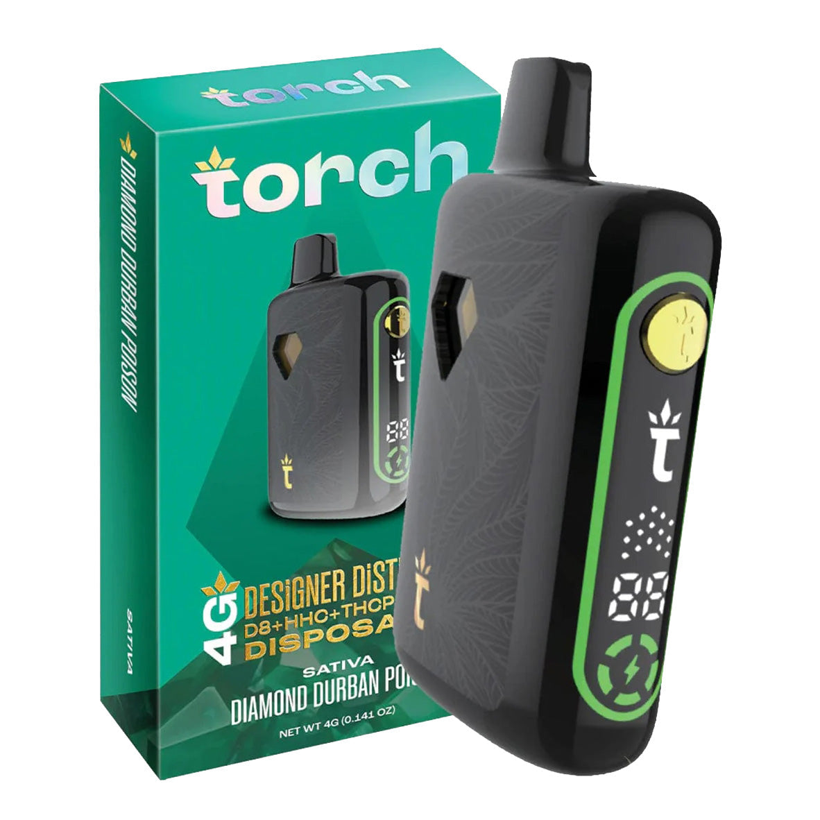Torch 4g Designer Distillate Vape - Diamond Durban Poison - Sativa