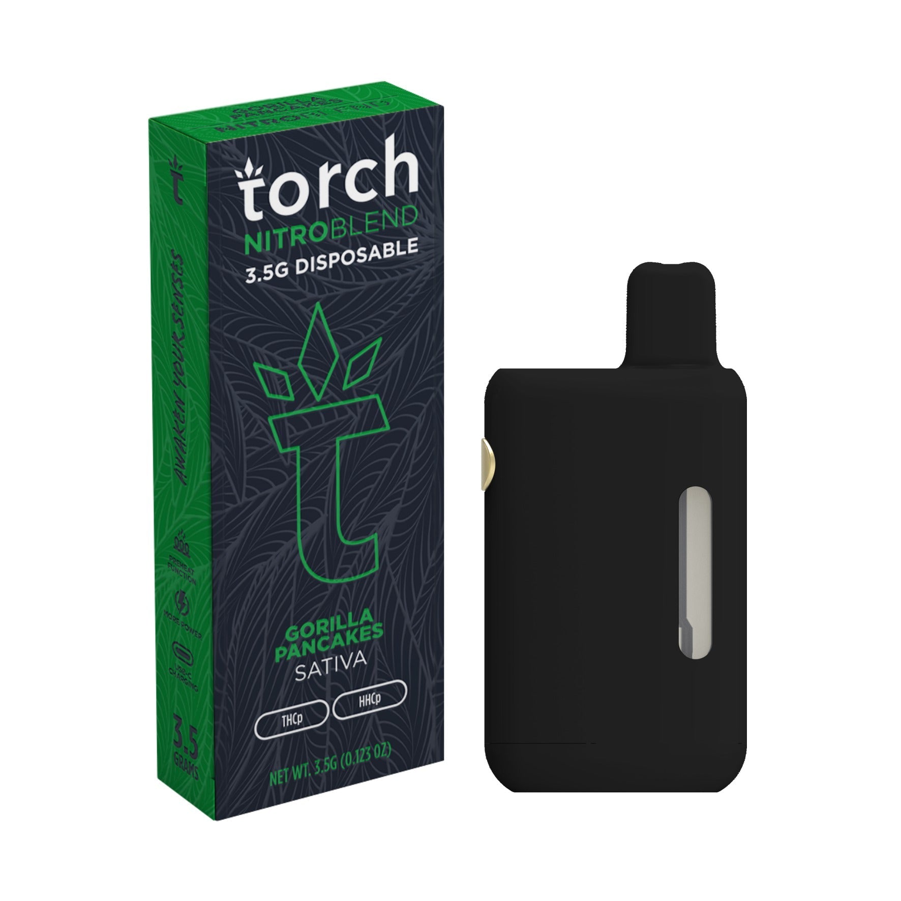 Nitro Vape TORCH NITRO BLEND THC-A BOOSTED DISPOSABLE 3.5G GORILLA PANCAKES (SATI Z3PL Boxhot Nitro Vape TORCH NITRO BLEND THC-A BOOSTED DISPOSABLE 3.5G GORILLA PANCAKES (SATI Z3PL Boxhot
