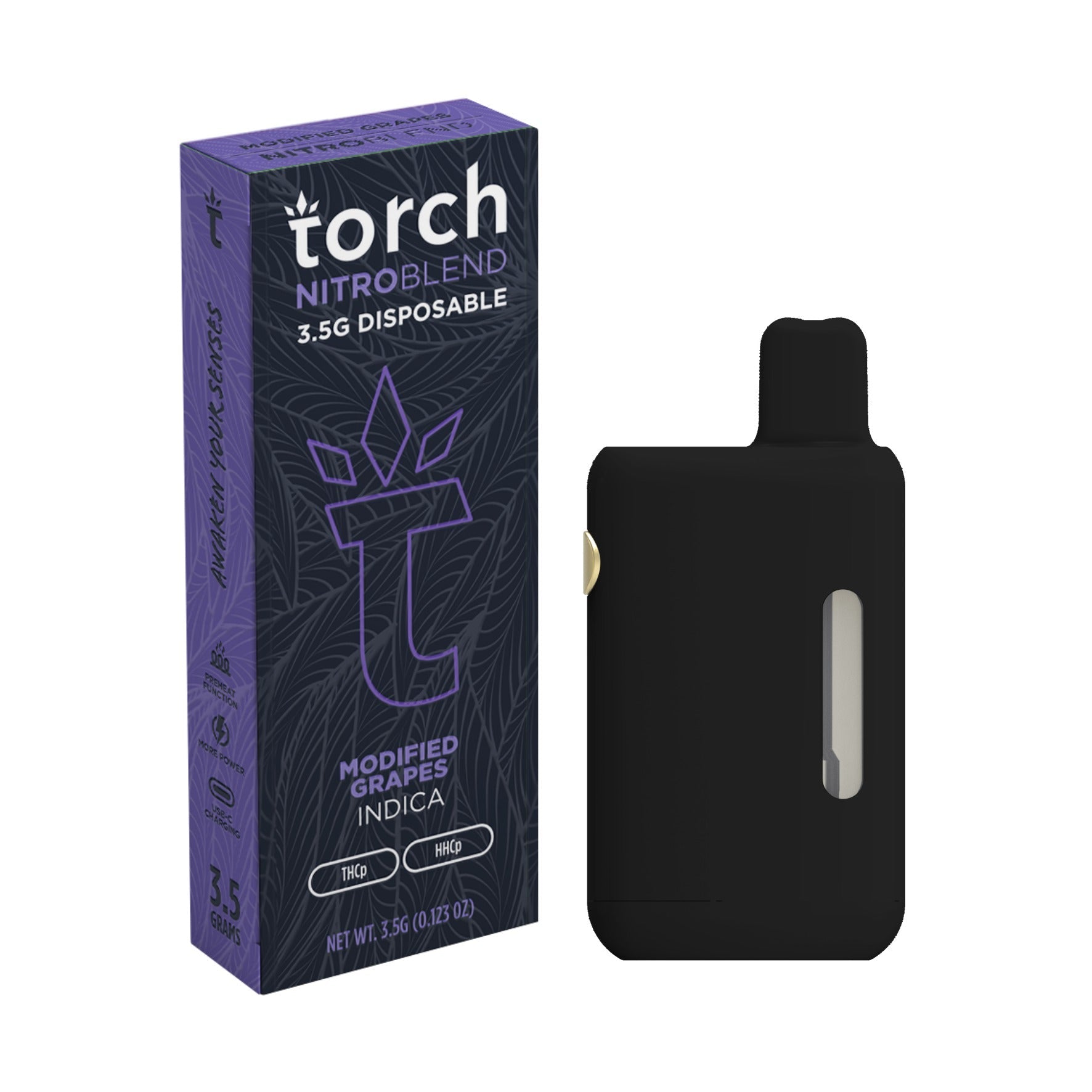 TORCH NITRO BLEND THC-A BOOSTED DISPOSABLE 3.5G Modified Grapes - Indi   Z3PL