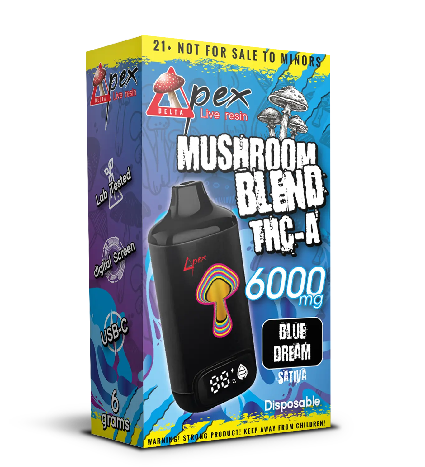 Blue Dream Disposable Premium Vape Pen Mushroom Blend 6000mg - Sativa