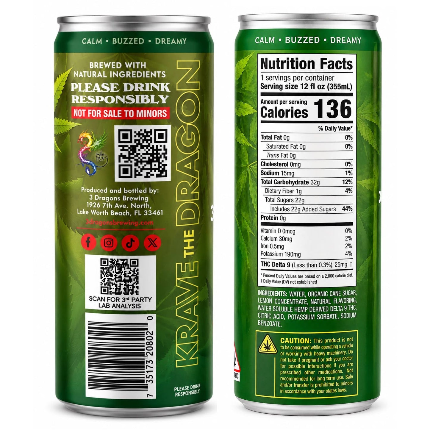 3dragon Sparkling Tropical Punch (Hemp-Derived Botanical Beverage)
