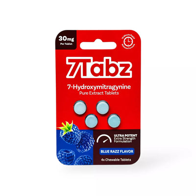 7Tabz 7OH Kratom Extract Tablets Blue Razz 120mg – 4ct (30mg/tab)