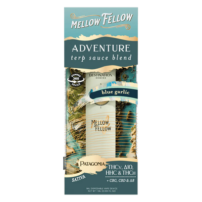 Mellow Fellow Adventure Blend - Terp Sauce 1ml Disposable Spinner Vape - Blue Garlic (Sativa)
