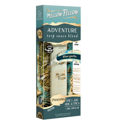 Mellow Fellow Adventure Blend - Terp Sauce 1ml Disposable Spinner Vape - Blue Garlic (Sativa)
