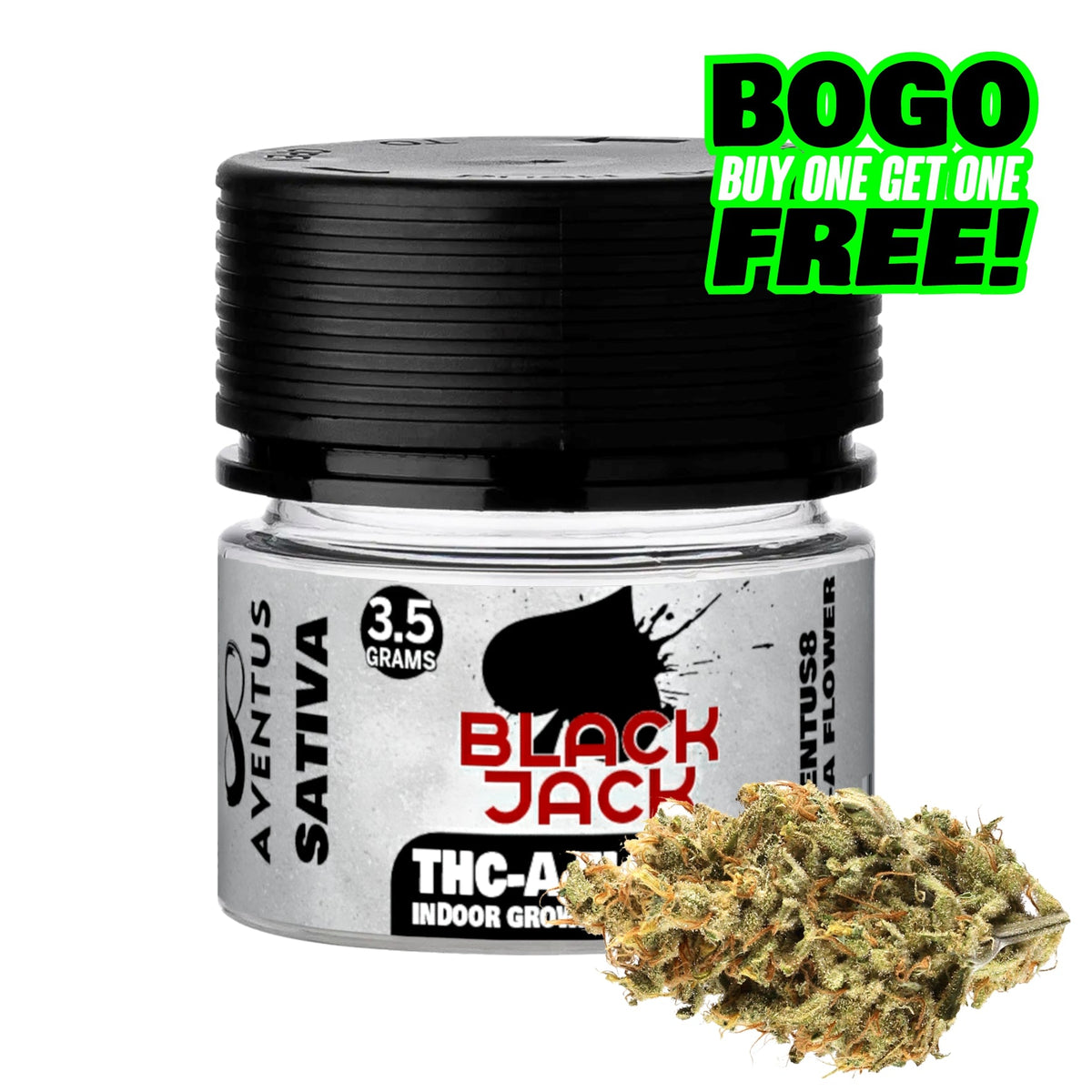 AVENTUS8 THC-A FLOWER Black Jack 3.5g - Hybrid