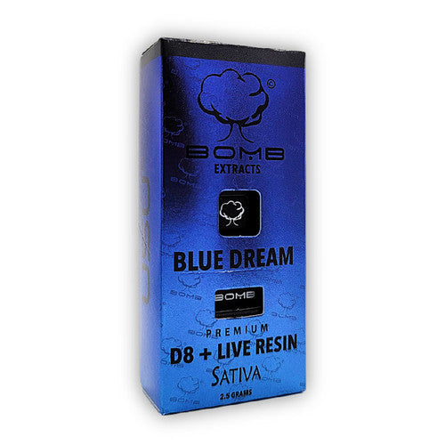 BOMB EXTRACTS (D8 + LIVE RESIN) DISPOSABLE VAPE BLUE DREAM - SATIVA