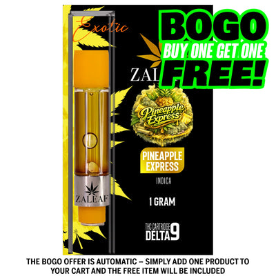 ZALEAF Delta-9 Vape Cartridge – 1G Premium THC Pineapple Express - Indica