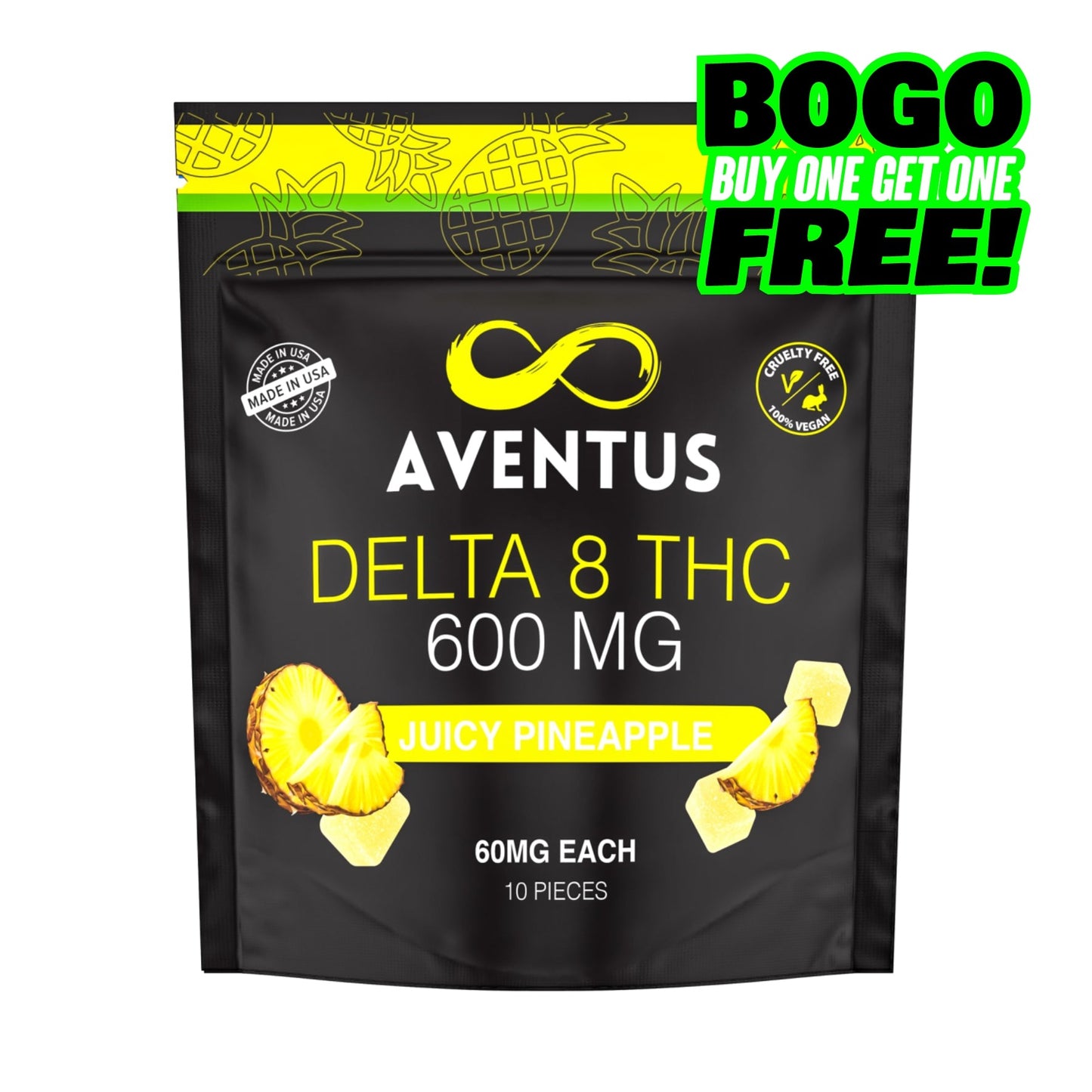 DELTA 8 THC INFUSED GUMMIE JUICY PINEAPPLE 600mg