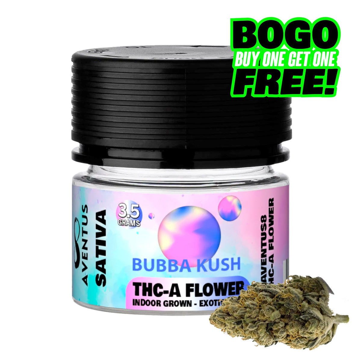 AVENTUS8 THC-A Flower Bubba Kush 3.5g - Sativa