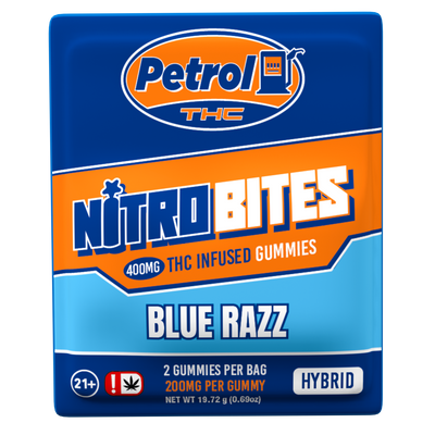 Petrol THC Nitro Bites Gummies | 400MG THC Infused Gummies | Blue Razz - Hybrid