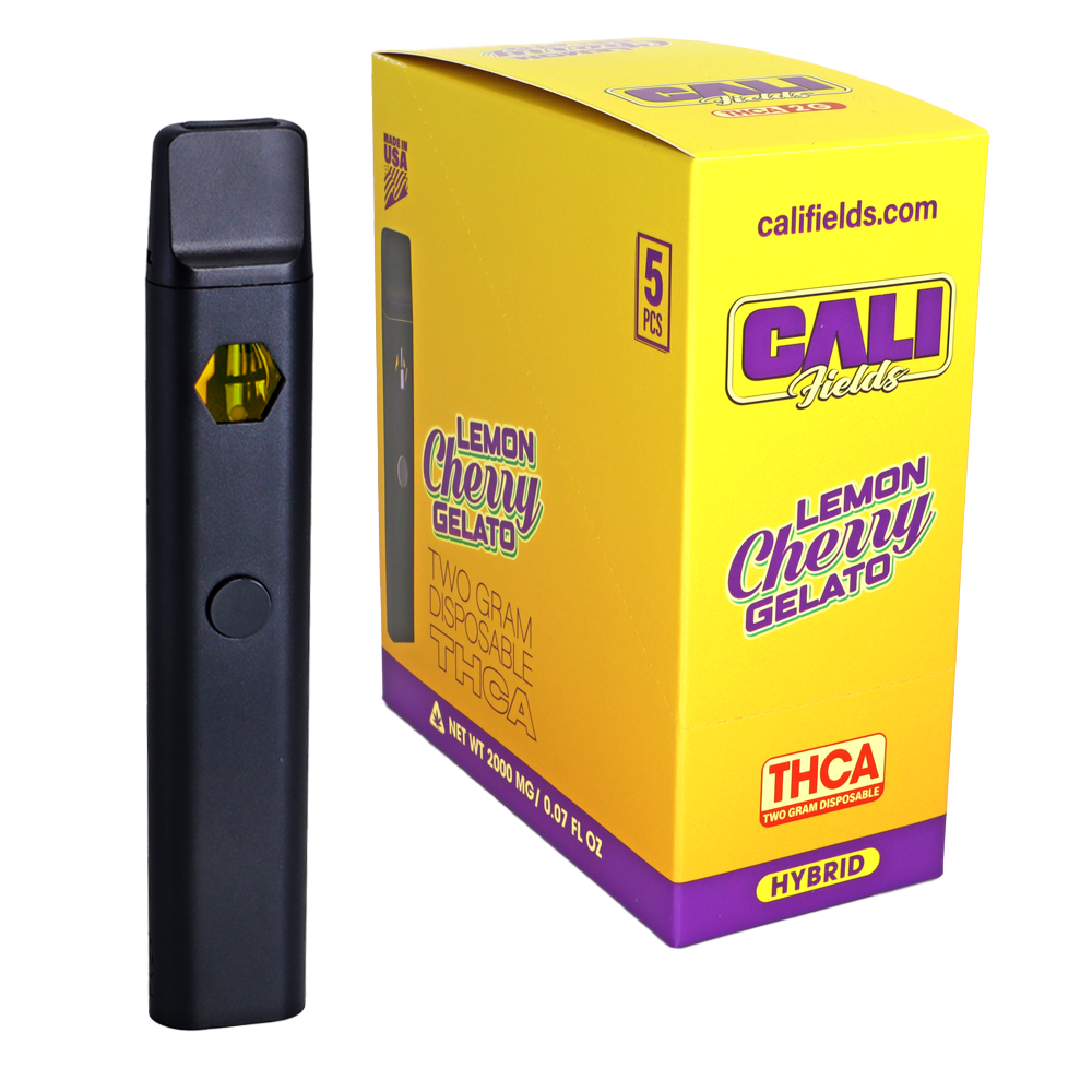 Cali Fields 2 Gram THC-A Disposable Vape  Lemon Cherry Gelato (Hybrid)