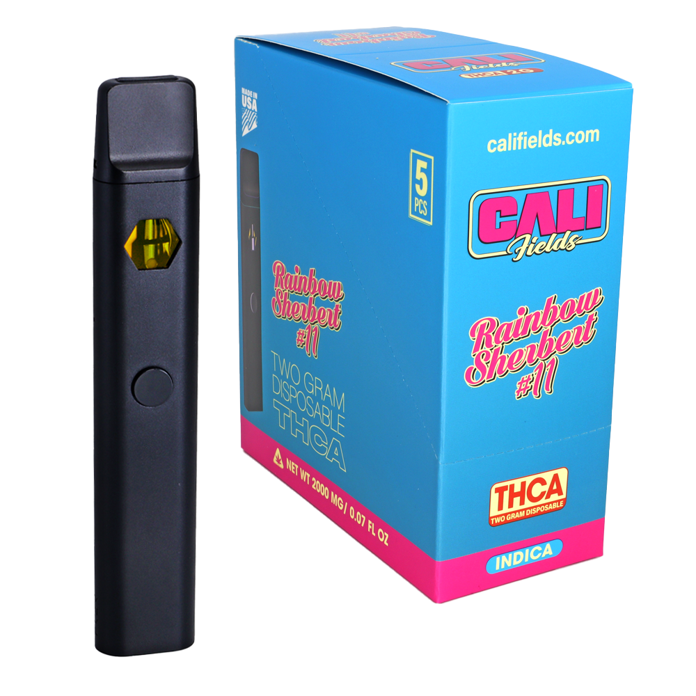 Cali Fields 2 Gram THC-A Disposable Vape Rainbow Sherbet 