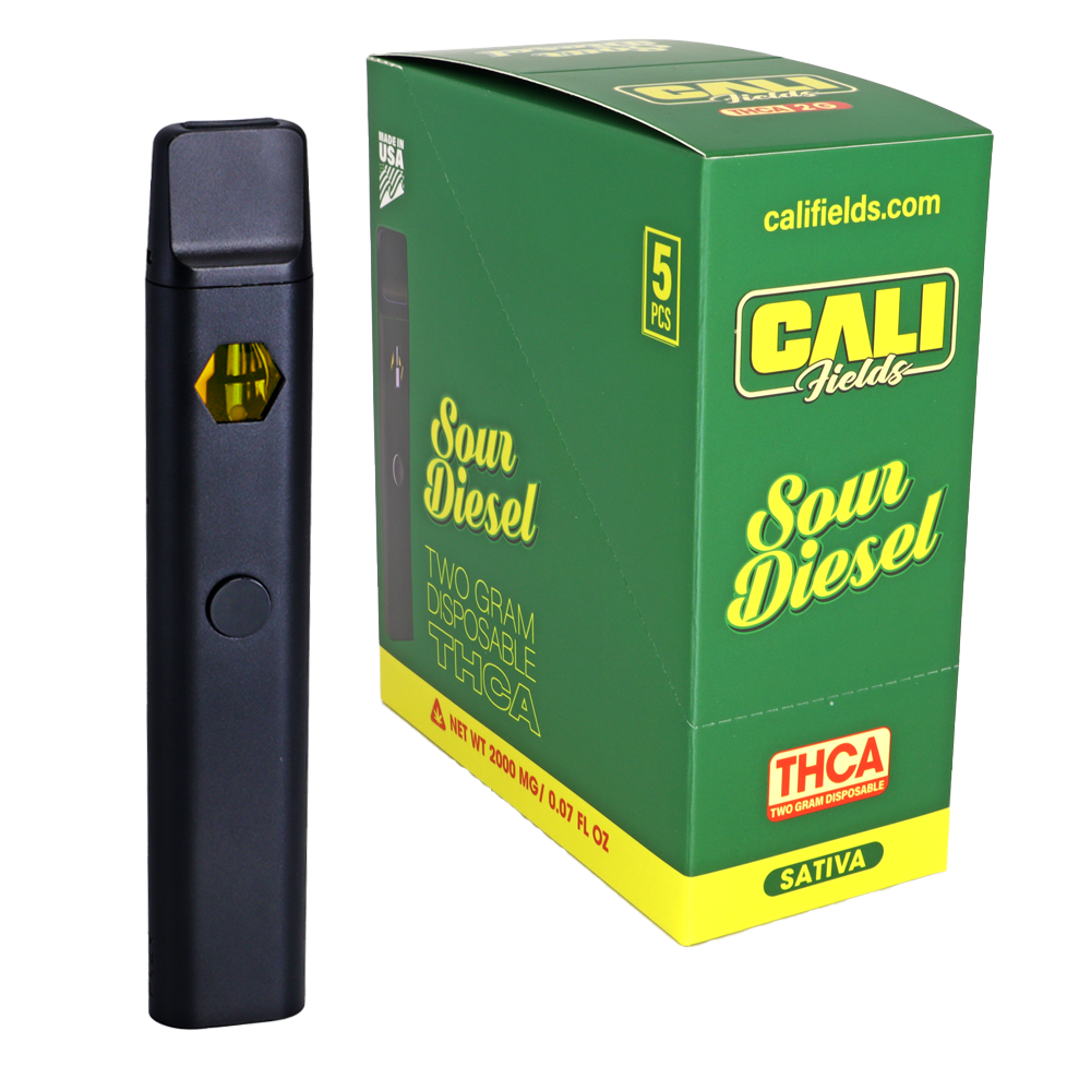 Cali Fields 2 Gram THC-A Disposable Vape  Sour Diesel (Sativa)