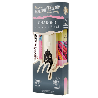 Mellow Fellow Charged Blend - Live Resin 1ml Disposable Vape - Diesel Drift (Sativa)