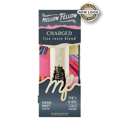Mellow Fellow Charged Blend - Live Resin 1ml Disposable Vape - Diesel Drift (Sativa)