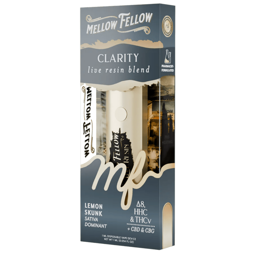 Mellow Fellow Clarity Blend - Live Resin 1ml Disposable Vape - Lemon Skunk (Sativa Dominant)