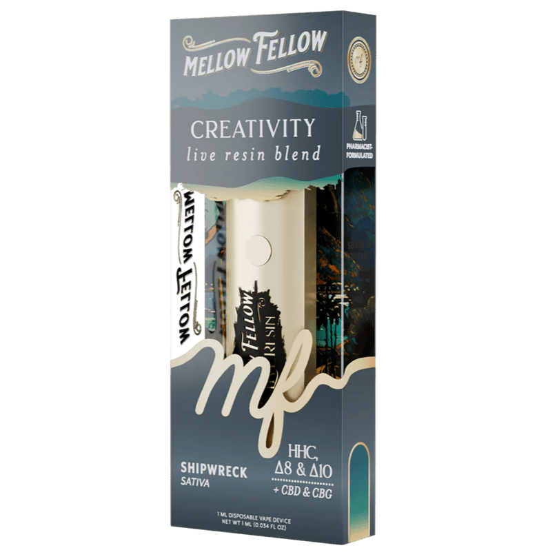 Mellow Fellow Creativity Blend - Live Resin 1ml Disposable Vape - Shipwreck (Sativa)