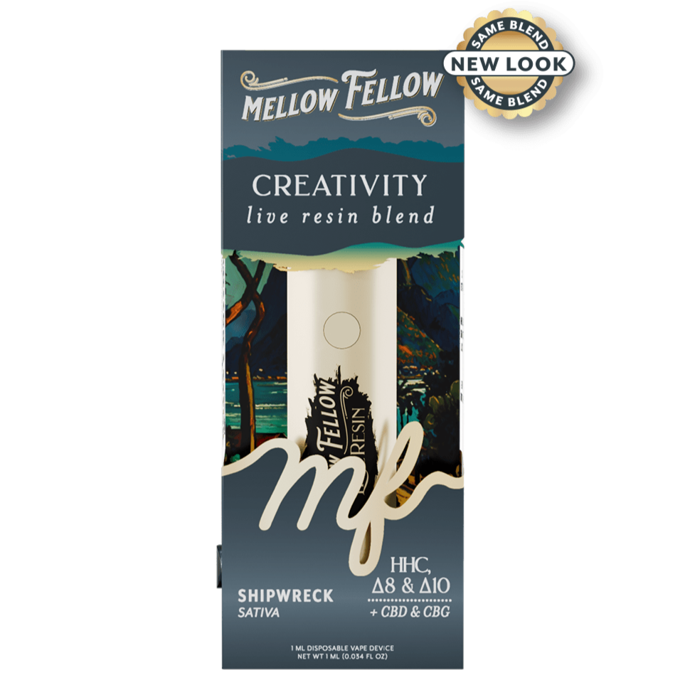 Mellow Fellow Creativity Blend - Live Resin 1ml Disposable Vape - Shipwreck (Sativa)