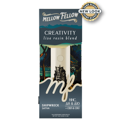Mellow Fellow Creativity Blend - Live Resin 1ml Disposable Vape - Shipwreck (Sativa)