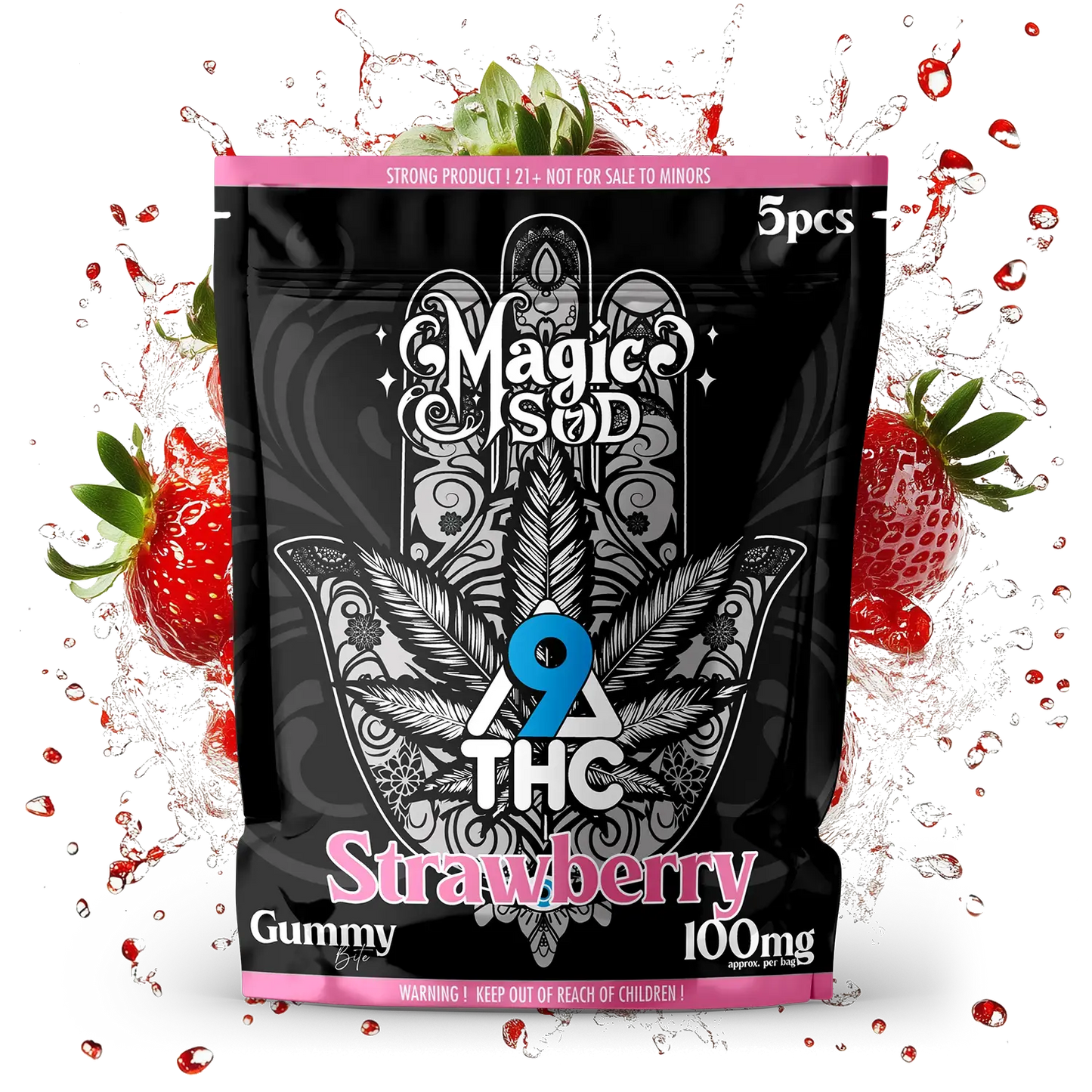 MAGICSOD D9 THC Strawberry Gummies (5pcs)