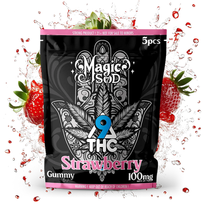 MAGICSOD D9 THC Strawberry Gummies 100mg (5pcs)
