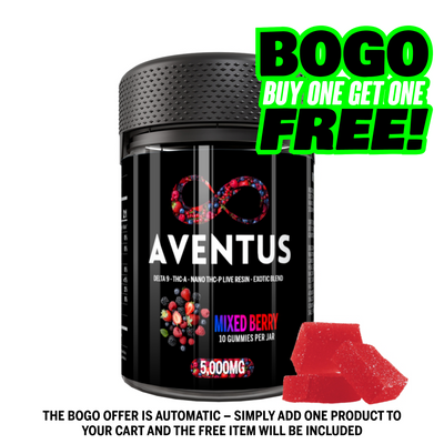 Aventus Exotic Blend Gummies – Mixed Berry (5000mg, 10ct Jar)
