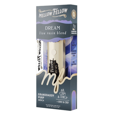 Mellow Fellow Dream Blend - Live Resin 1ml Disposable Vape - Granddaddy Purp (Indica)