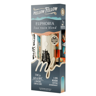 Mellow Fellow Euphoria Blend - Live Resin 1ml Disposable Vape - i-95 Kush (Sativa Dominant)