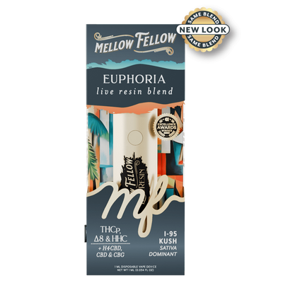 Mellow Fellow Euphoria Blend - Live Resin 1ml Disposable Vape - i-95 Kush (Sativa Dominant)
