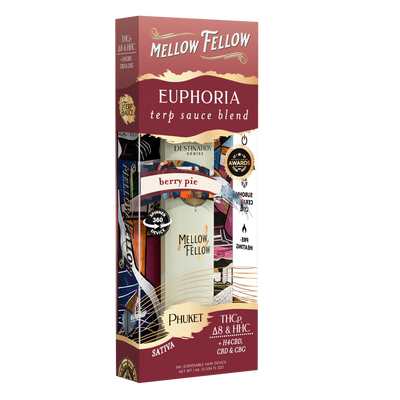 Mellow Fellow Euphoria Blend - Terp Sauce 1ml Disposable Spinner Vape - Berry Pie (Sativa)