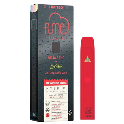 Fume Extracts Limited Delta 8 Live Resin Disposable 2G - Strawberry Diesel (Hybrid)