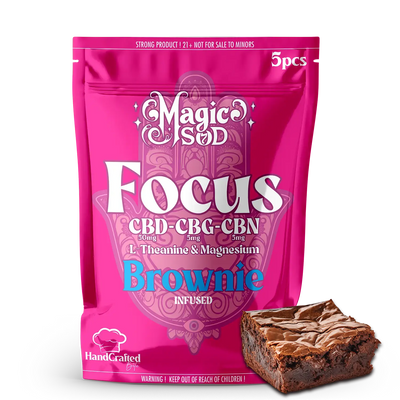 MAGICSOD Focus Brownie infused with (CBD + CBG + CBN @ 300mg) + L-Theanine & Magnesium