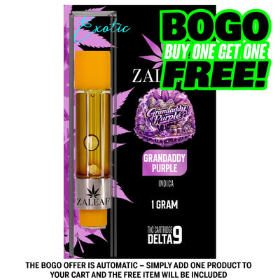 ZALEAF Delta-9 Vape Cartridge – 1G Premium THC Grandaddy Purple - Indica