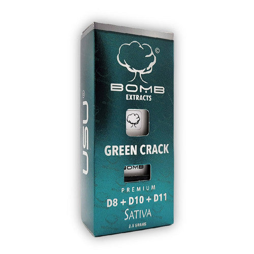 BOMB EXTRACTS (D8, D10, D11) DISPOSABLE VAPE GREEN CRACK - SATIVA